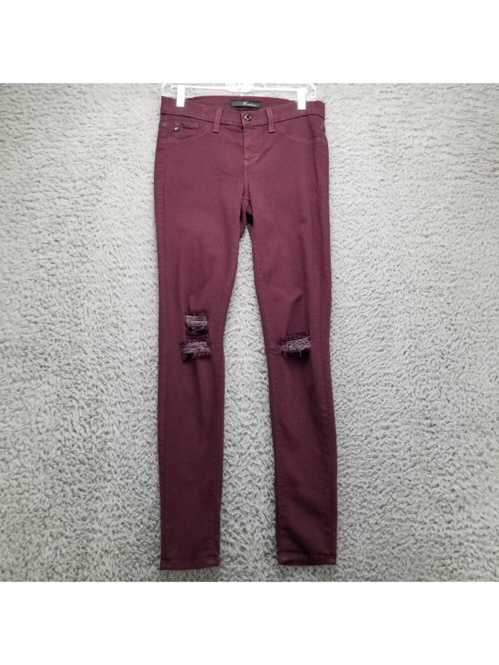 KanCan Jeans Womens 27 Burgundy Red Skinny Stretch Denim
